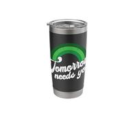 Green Rainbow Mental Health Tomorrow Needs You Stainless Steel Insulated Tumbler
