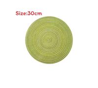 (Green) Rattan Woven Coasters With Heat Resistant Cotton Placemats For Lounge Kitchen