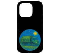 Green Recycle Trash Truck - Van Gogh Starry Night Style Case for iPhone 15 Pro