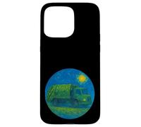 Green Recycle Trash Truck - Van Gogh Starry Night Style Case for iPhone 15 Pro Max