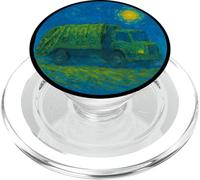 Green Recycle Trash Truck - Van Gogh Starry Night Style PopSockets PopGrip for MagSafe