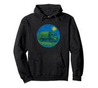 Green Recycle Trash Truck - Van Gogh Starry Night Style Pullover Hoodie