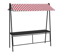 Green Red Black Mobile Hot Dog Cart Trailer Concession Food Vending Stand Kiosk, Large Vendor Stall Cart with Table And Canopy, Portable Market Display Stand(Black,L - 200cm(78 7/10"))