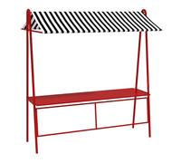 Green Red Black Mobile Hot Dog Cart Trailer Concession Food Vending Stand Kiosk, Large Vendor Stall Cart with Table And Canopy, Portable Market Display Stand(Red,L - 200cm(78 7/10"))
