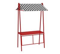 Green Red Black Mobile Hot Dog Cart Trailer Concession Food Vending Stand Kiosk, Large Vendor Stall Cart with Table And Canopy, Portable Market Display Stand(Red,L - 120cm(47 1/5"))