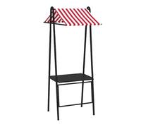 Green Red Black Mobile Hot Dog Cart Trailer Concession Food Vending Stand Kiosk, Large Vendor Stall Cart with Table And Canopy, Portable Market Display Stand(Black,L - 100cm(39 2/5"))