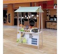 Green Red Black Mobile Hot Dog Cart Trailer Concession Food Vending Stand Kiosk, Large Vendor Stall Cart with Table And Canopy, Portable Market Display Stand(Green,L - 80cm(31 1/2"))