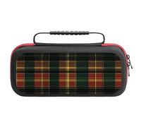 Green Red Buffalo Scottish Tartan Plaid Checkered Compatible with Switch Carrying Case Waterproof Protective Travel Bag with 20 Game Card Slots