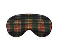 Green Red Buffalo Scottish Tartan Plaid Checkered Lightweight Sleep Masks Funny Blocking Eye Mask for Sleeping with Adjustable Strap