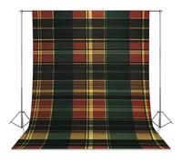 Green Red Buffalo Scottish Tartan Plaid Checkered Photo Backdrop Polyethylene Studio Background for Photography Video Broadcast Photoshoot