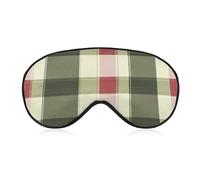 Green Red Buffalo Scottish Tartan Plaid Checkered Sleep Mask Eye Cover for Sleeping Men Women Light Blocking Travel Blindfold