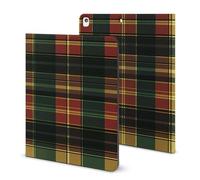 Green Red Buffalo Scottish Tartan Plaid Checkered Stylish Tablet Case Compatible with IPAD 2020 （10.2in） TPU Anti-Scratch Covers with Pen Slot