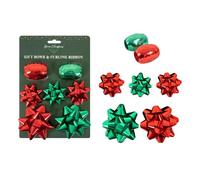 Green & Red Christmas Foil Gift Bows & Curling Ribbon