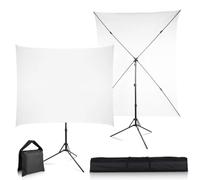 Green reen Background with Stand, 5x6.5ft Photography Background Stand Kit, Collapsible Small Greenreen Backdrop reen for Photo Studio, Live Streaming, Zoom Meeting, Gaming white