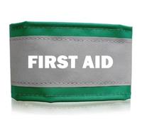 Green Reflective Hi Visibility Arm Band Armband Printed First AID