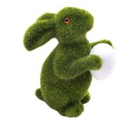 Green Resin Rabbit - Festive Flocked Artificial Figurines, Rabbit Table Ornament | Garden, Yard, Patio, Balcony, Lawn, Lawn, Outdoor Display, Vacan Decoration