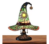 Green Resin Witch Hat Lamps Gothic Lamp Night Light Handmade Gothic Wizard Hat Shape Lights Halloweenn Glowing Witch Hat With Mystical Charm For Bedroom Home Decor