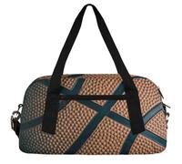 Green Retro Football Kids Duffle Bag Boys Girls Small Sport Dance Gym Bag for Overnight Travel Weekender Carry On, Basketball 3d, 18.5"L x 9.4"W x 7.8"H