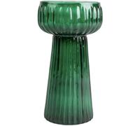 Green Ribbed Texture Hyacinth Flower Bulb Glass Vase, Spring Bulb Propagator Planter, Tall Glass Bud Flower Vase, Coloured Green Glass Vase