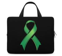 Green Ribbon Mental Health Awareness Funny Laptop Sleeve Case with Carry Handle Waterproof Protective Computer Cover 10-17 Inch