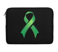 Green Ribbon Mental Health Awareness Funny Laptop Sleeve Case with Double Zipper Trendy Protective Computer Cover 10-17 Inch