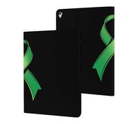 Green Ribbon Mental Health Awareness Printed Tablet Cases Compatible with iPad Series Slim Trifold Stand Protective Cover