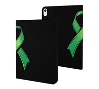 Green Ribbon Mental Health Awareness Printed Tablet Cases Compatible with iPad Series Slim Trifold Stand Protective Cover