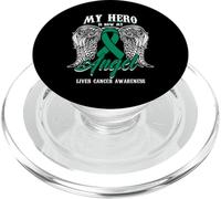 Green Ribbon Month Liver Cancer Attention Hero My Angel PopSockets PopGrip for MagSafe