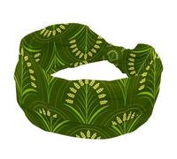 Green Rice Field Pattern Wide Headbands for Women Non Slip Turban Headband Elastic Hair Bands Yoga Hairband Sweat Sports Workout Headwrap