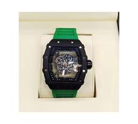 (Green) Richard 3-pin transparent bottoming full function men's watch top brand luxury watch men's quartz automatic calendar couple 2023 Watches