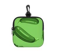 Green Ripe Zucchini, Square Zipper Storage Bag, Neoprene Coin Purse, Small Wallets, Change Pouch, Change Purse