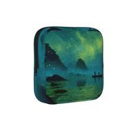 Green River American Flag Compact Sanitary Napkin Storage Bag for Women - Portable and Stylish with Zipper for Daily Carry