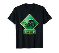 GREEN ROAD BIKE TRAFFIC SIGN LEADING TO THE SPRINT T-Shirt