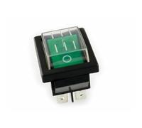 Green Rocker Switch with Waterproof Cover, 4-Pin DPST ON/Off, 16A 250V AC, for Commercial Appliances and Industrial Equipment