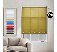 Green Roller Blind With Chrome Square Eyelets And Meta Fittings Cut To Size By Furnished - (W)210Cm X (L)165Cm