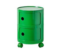 Green Rolling Nightstand with Drawers Mobile Storage Cabinet on Wheels Compact Bathroom Storage Side Table for Living Room & Bedroom Versatile Space-Saving Fur (2 Drawers)