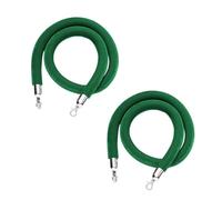 Green Rope Barrier for Crowd Control 2.5m Length with Silver Hooks Ideal for Event Carpet Management Sturdy Twisted Design for Effective Visitor Guidance