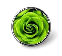 Green Rose Round Badge Personalized Metal Lapel Pin Badges Fit Clothing Bags Hat Humorous Printed Brooch Badge Party Decorations Accessories for Men Women