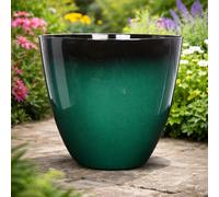 Gr8 Garden Large Round Green Glazed Effect Egg Cup Planter Patio Flower Plant Pot Tub
