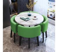 Green Round Office Recept Table Set Cact Conference Room Table and Chair Set Small Meeting Table Slish Coffee Table for Modern Worpaces