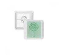 Green Round Tree Leaves Flower PBT Keycaps for Mechanical Keyboard White OEM No Marking Print
