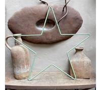 Green Rusty Metal Star - Large Verdigris Rustic Hanging Outline Star - Garden Decor - Rusted Metal Wire Garden Art Ornament - Xmas Wedding Decoration - 80cm