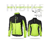 (Green, S) Reflective Windproof Cycling Jacket Men Thermal Winter Road Bicycle Clothes Waterproof MTB Riding Soft Shell Coat WJ602