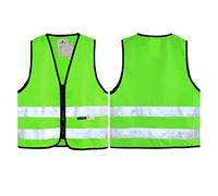 Green Salzmann 3M Children's Safety Vest - High Visibility 3M Reflective Tape Hi-Vis Heavy Duty Zipper