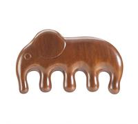 Green Sandalwood Comb Gua Sha Scraping Scalp Scalp Massager Comb Handcrafted Meridian Massage Com b for Stress Relief & Blood Circulation for Hair Growth, Neck, Hands and Legs (Little Elephant)