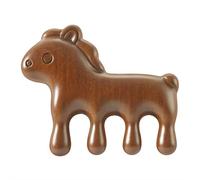 Green Sandalwood Comb Gua Sha Scraping Scalp Scalp Massager Comb Handcrafted Meridian Massage Com b for Stress Relief & Blood Circulation for Hair Growth, Neck, Hands and Legs (Cute Horse)