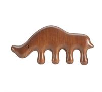 Green Sandalwood Comb Gua Sha Scraping Scalp Scalp Massager Comb Handcrafted Meridian Massage Com b for Stress Relief & Blood Circulation for Hair Growth, Neck, Hands and Legs (Little Rhino)