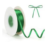 Green Satin Ribbon 50m X 3mm Bow Ribbons Decoration Gift Ribbons Emerald Green Ribbon for Gift Wrapping Weddings Baptisms Birthday Valentine's Day Gift Ribbon Packaging Decoration Fabric Ribbo