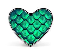 Green Scales Badge Brooch Heart Shaped Collar Pin for Bag Jacket Clothes Accessories