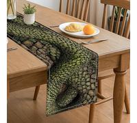 Green Scales Table Runner, Textured Dragon Skin Style for Home Dining Decor, Perfect for Seasonal Gatherings and Holiday Events 13x72 Inch